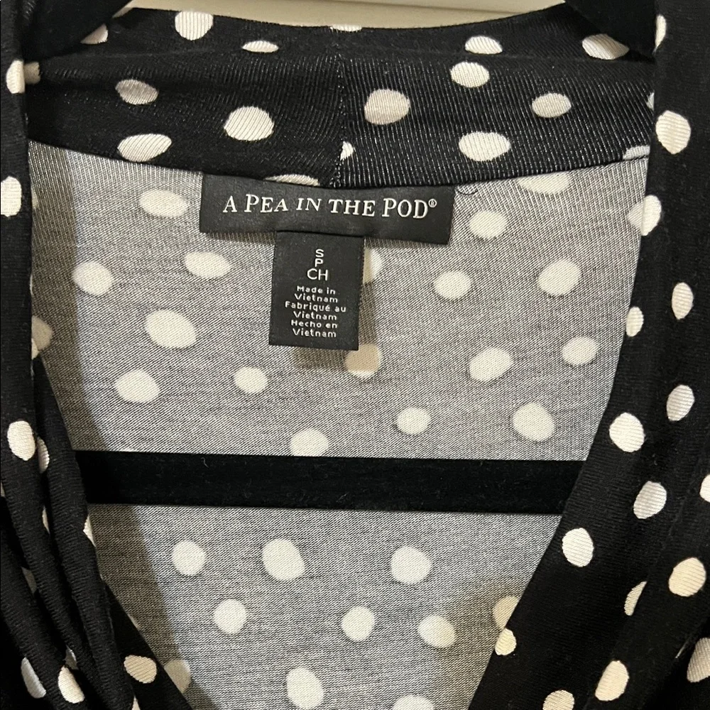 A Pea in the Pod Black and White Dotted Midi Dress - Picture 2 of 4